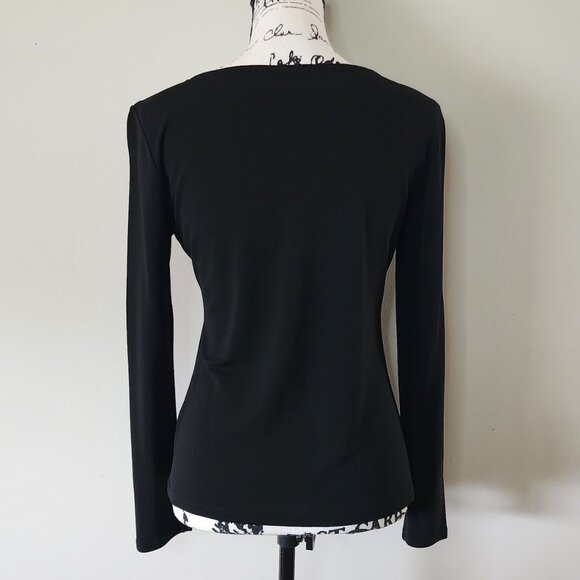 NWOT DKNY Long Sleeve Black Top - Picture 5 of 6